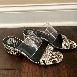 Vince Camuto Clear Strap Snake Sandals